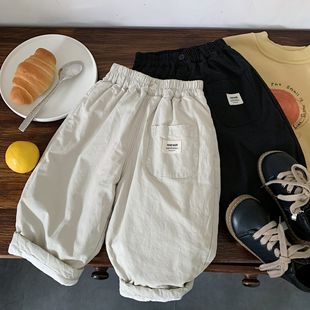 休闲男童百搭女童保暖长裤 儿童棉布裤 加棉中小童韩版 新品 子冬季