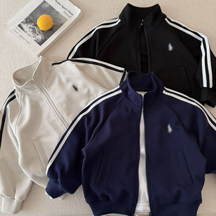 男童棒球服洋气春季装宝宝潮牌夹克女韩版潮儿童纯色开衫外套纯棉