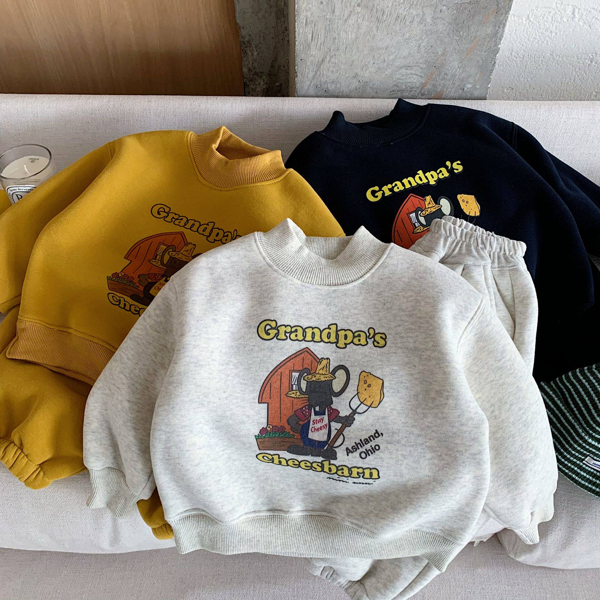 儿童卫衣套装男加绒冬季新款小童卡通卫裤宝宝打底衫两件套女加厚,童装/婴儿装/亲子装,套装,淘宝优惠券,粉丝福利购,淘宝优惠卷