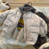 儿童棉服男夹棉加厚2025冬季 小童外套洋气宝宝连帽棉袄女保暖 新款