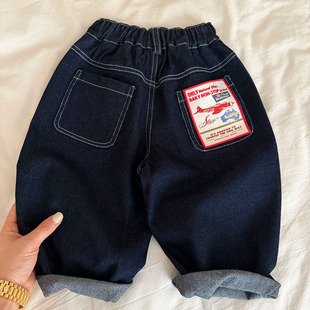 韩版 儿童牛仔裤 小童贴标长裤 2026新款 潮宝宝直筒休闲女洋气 男春季