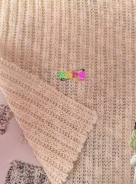 68084针织弹力毛衣衫上衣罗纹坑条外套 秋冬套装服饰面料粗针布料