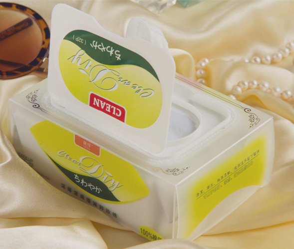 盒装抽取式纯棉卸妆湿巾