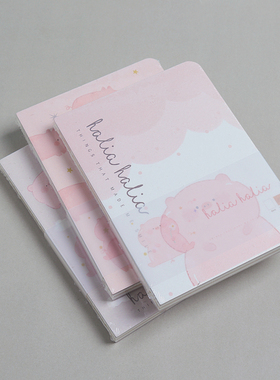 R1 儿童节礼物 萌到没朋友 少女简装猪猪图案笔记本 手账本