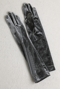 T27 品質(zhì)感搭配小物 絲絨印花五指中長(zhǎng)款 手套 原DAN