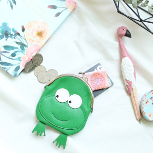 柔软PU E130 萌萌哒小青蛙 太可爱辣 搭扣零钱包 美国DAN