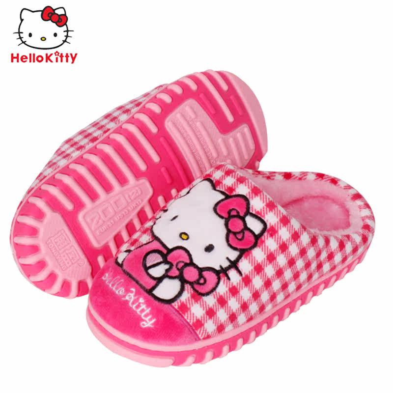 Pantoufles enfants en suède HELLO KITTY pour hiver - Ref 1035498 Image 3