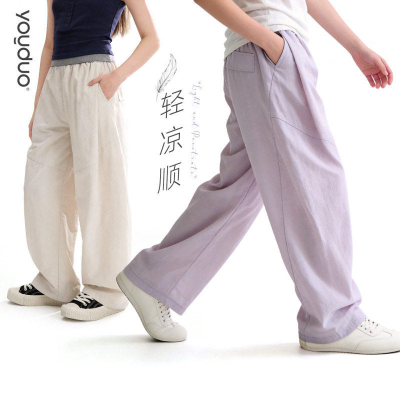 女童裤子2026夏季新款儿童休闲运动裤中大童阔腿裤薄款直筒裤夏装
