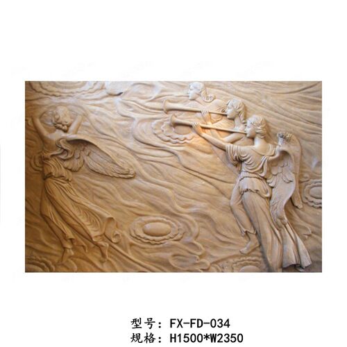 艺术砂岩立体浮雕天使F034电视浮雕背景墙玄关背景砂岩壁画