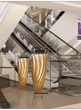 玻璃钢花盆A026 小区花盆商场花盆花草装饰花盆圆雕背景墙浮雕