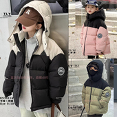 童乐鱼童装 男女童拼色白鸭绒连帽厚羽绒服潮3911 韩版 冬季 新品