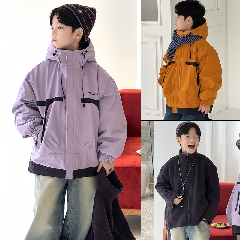 大E小e童装2025冬季新款冲锋衣