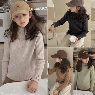 贝柏童装冬季新款女童高领针织毛衣中大童修身弹力打底衫8259