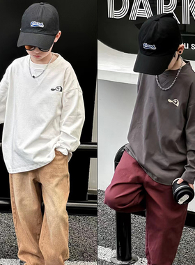 布芮欧童装秋季新款简约时尚男女中大童卫衣儿童套头衫35926