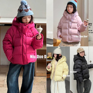 牛哆哆童装2025冬新款女童糖果色面包服白鸭绒羽绒服外套潮55073
