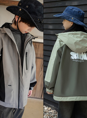 牛哆哆冬新款男女童加绒风衣外套拉链衫中大童冲锋衣36730