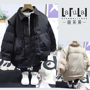 羽绒服马甲套装 啦芙莱童装 男女中大童时尚 新款 两件套3821 2024冬季