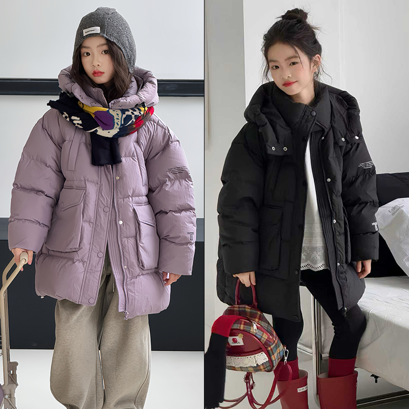 瑭伽童装保暖外套90白鸭绒羽绒服