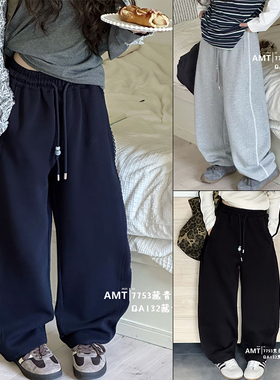 爱木橦童装2025秋季新款女童韩版花边休闲裤儿童百搭弯刀裤潮7753