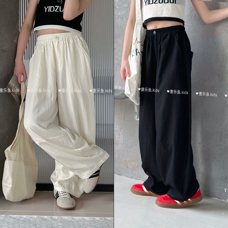 童乐鱼女童薄款透气休闲裤长裤