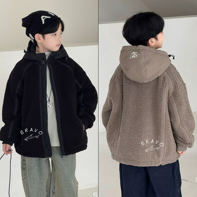 布芮欧童装冬季羊羔毛保暖外套