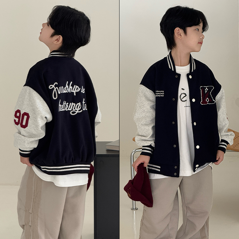 大E小e童装2025秋季新款棒球服