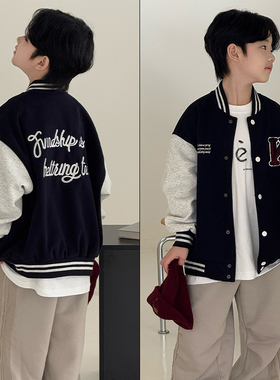 大E小e童装2025秋季新款男女童时尚休闲棒球服外套儿童夹克潮3756