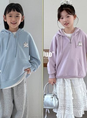 牛哆哆童装2025秋季新款卡通蝴蝶结绣花女童时尚卫衣帽衫潮29027