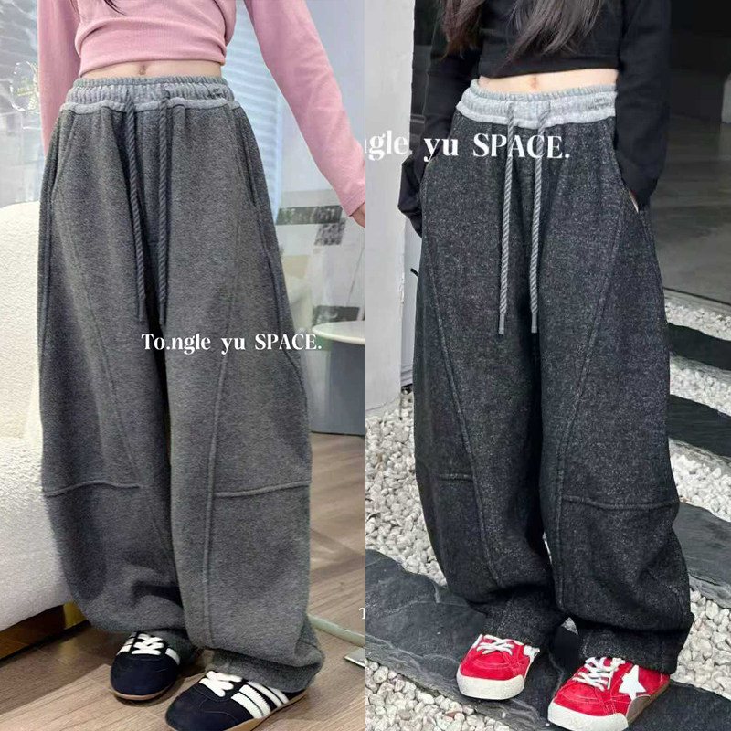 童乐鱼童装冬季新款针织裤弯刀裤