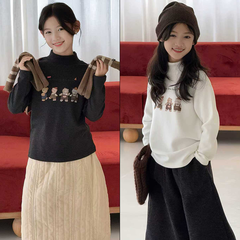 大E小e童装冬小熊印花T恤打底衫