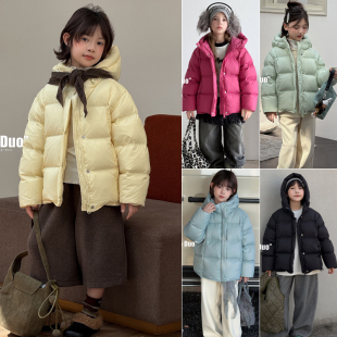 牛哆哆童装2026冬款男女中大童糖果色面包服白鸭绒羽绒服外套5271