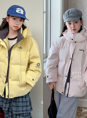 布芮欧童装2025冬新款女童90白鸭绒连帽羽绒服儿童保暖外套18121