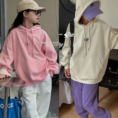 牛哆哆连帽卫衣中大童套头上衣