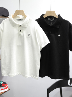 啦芙莱童装2026夏季新款男童中大童字母印花短袖休闲POLO衫7055
