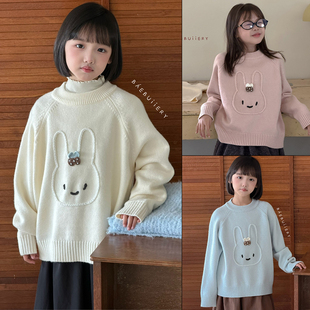 品牌童装2025冬季新款女童卡通兔子毛衣洋气可爱针织衫潮529308