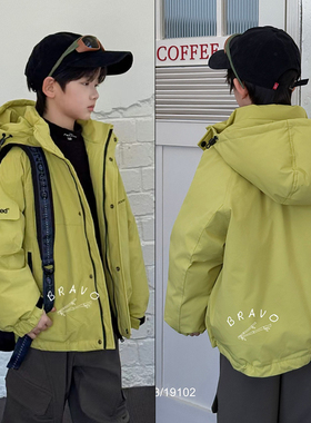 布芮欧童装2025冬款男女中大童冲锋衣羽绒服白鸭绒防寒外套18123