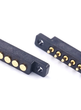 POGO PIN 弹簧针 连接器 5P 2.54 mm 公母座 插板 带螺丝孔安装