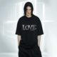 EFEEEEEE.V哥特风金属LOVE文字摇滚男女中性美式 潮流黑色短袖 T恤
