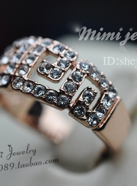 镀金高级微镶工艺时尚风摩登戒指