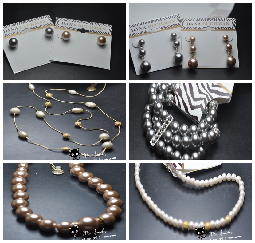 欧美镀金合金DB原单时尚摩登复古vintage 优雅珍珠ins 项链手链