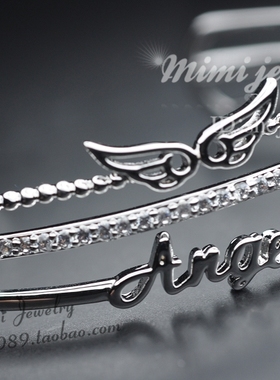 镀金微镶工艺天使翅膀ins手镯