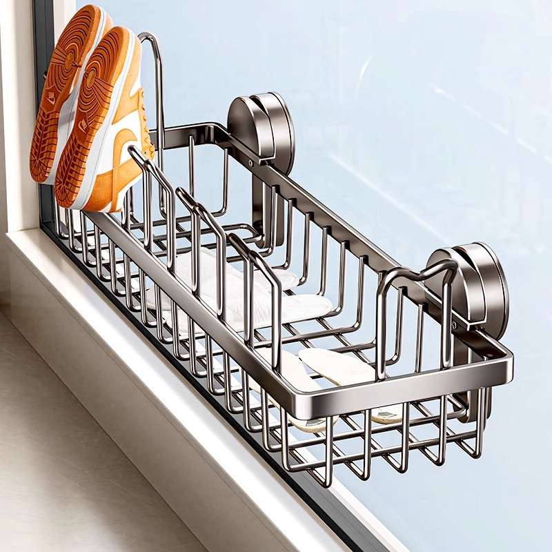 吸盘阳台晾鞋架晒鞋神器窗台晾衣架小型晾晒架护栏晾衣架晒枕头