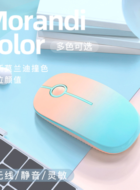 无线鼠标绿色蓝牙静音办公女生高颜值笔记本电脑无限滑鼠小手无声