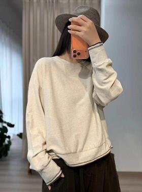 2026年春款260219色织棉撞色针织T