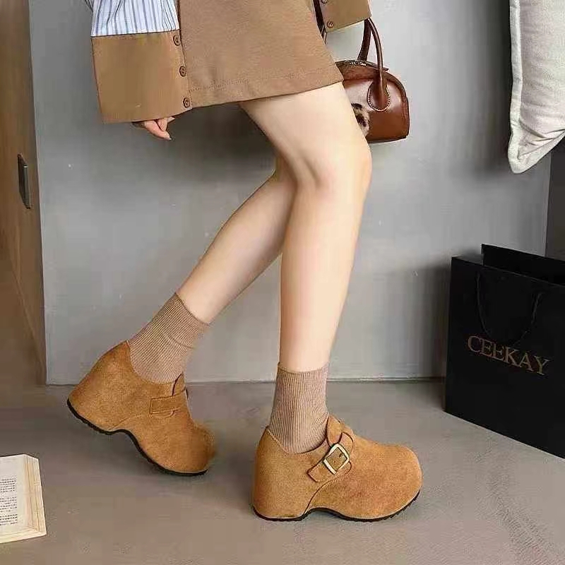 912-1厚底6cm加绒勃肯鞋女2025新款爆款女鞋秋冬百搭厚底棉鞋潮