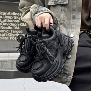 加绒厚底 超绝老爹鞋 9869 2增高5cm黑武士显腿长增高显瘦配牛仔裤