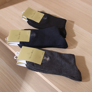 四季常备 如丝滑爽透气 日本单小蜜蜂绢棉混织中筒男袜休闲袜