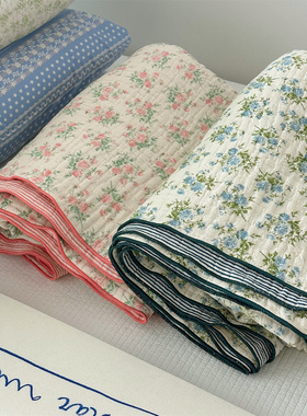 25春韩国进口碎花四层纱布棉毯子粉色卡通居家休闲盖毯春秋卧室