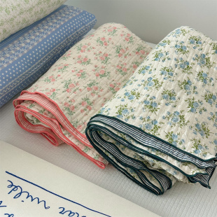 25春韩国进口碎花四层纱布棉毯子粉色卡通居家休闲盖毯春秋卧室