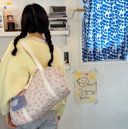 韩女健身包容量大轻便碎花